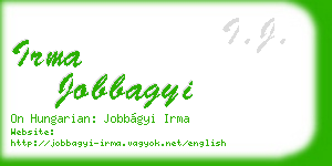 irma jobbagyi business card